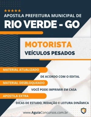 Apostila Motorista Veículos Pesados Pref Rio Verde GO 2023