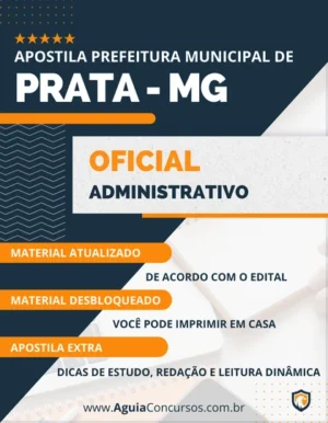 Apostila Oficial Administrativo Prefeitura de Prata MG 2023