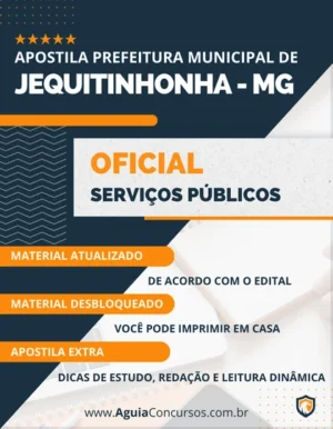 Apostila Oficial Serviços Públicos Pref Jequitinhonha MG 2023