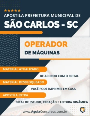 Apostila Operador de Máquinas Pref São Carlos SC 2023