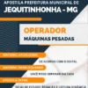 Apostila Operador Máquinas Pesadas Pref Jequitinhonha MG 2023