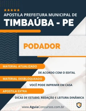 Apostila Podador Concurso Pref Timbaúba PE 2023