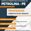 Apostila Professor Educação Infantil Pref Petrolina PE 2023