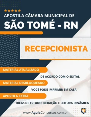 Apostila Recepcionista Concurso Câmara São Tomé RN 2023