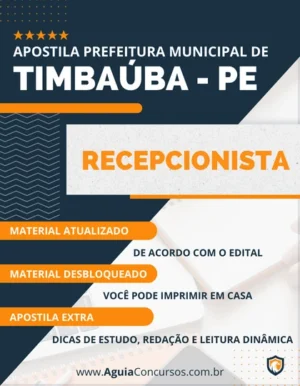 Apostila Recepcionista Concurso Pref Timbaúba PE 2023