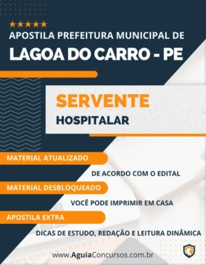 Apostila Servente Concurso Prefeitura Lagoa do Carro PE 2023