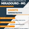 Apostila Agente Administrativo Pref Miradouro MG 2023