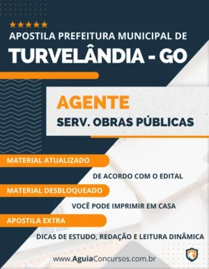 Apostila Agente Obras Públicas Pref Turvelândia GO 2023