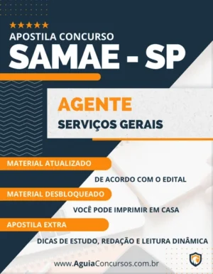 Apostila Agente Serviços Gerais SAMAE SP 2023