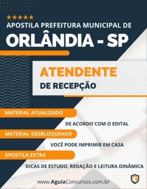 Apostila Atendente Recepção Pref Orlândia SP 2023