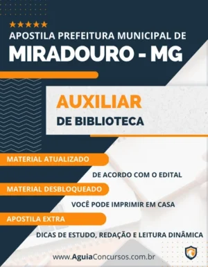 Apostila Auxiliar Biblioteca Pref Miradouro MG 2023