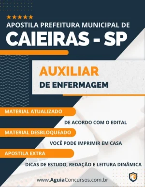 Apostila Auxiliar Enfermagem Pref Caieiras SP 2023