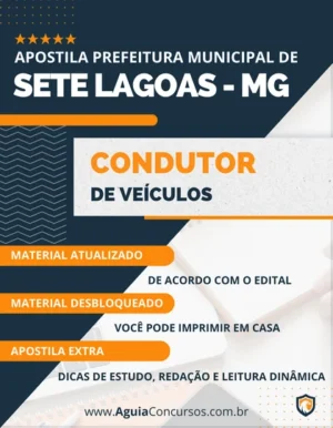 Apostila Condutor Veículos Pref Sete Lagoas MG 2023