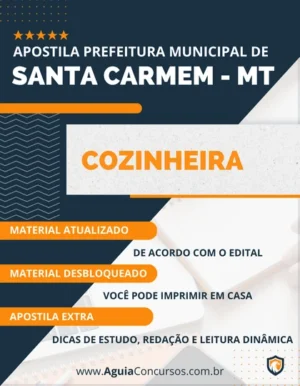 Apostila Cozinheira Concurso Pref Santa Carmem MT 2023