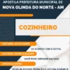 Apostila Cozinheiro Pref Nova Olinda do Norte AM 2023