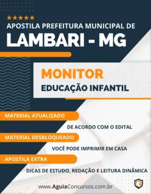 Apostila Monitor Educação Infantil Pref Lambari MG 2023