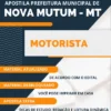 Apostila Motorista Concurso Pref Nova Mutum MT 2023