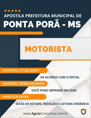 Apostila Motorista Concurso Pref Ponta Porã MS 2023