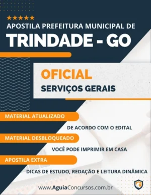 Apostila Oficial Serviços Gerais Pref Trindade GO 2023