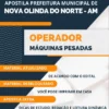 Apostila Operador Máquinas Pref Nova Olinda do Norte AM 2023