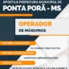 Apostila Operador Máquinas Pref Ponta Porã MS 2023