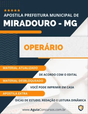 Apostila Operário Concurso Pref Miradouro MG 2023