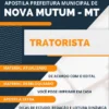 Apostila Tratorista Concurso Pref Nova Mutum MT 2023