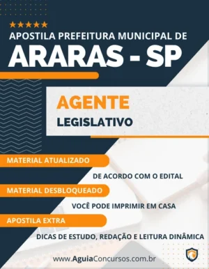 Apostila Agente Legislativo Pref Araras SP 2023