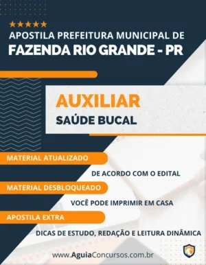 Apostila Auxiliar Saúde Bucal Pref Fazenda Rio Grande PR 2023