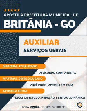 Apostila Auxiliar Serviço Gerais Pref Britânia GO 2023