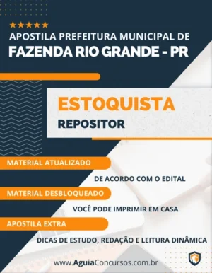 Apostila Estoquista Repositor Pref Fazenda Rio Grande PR 2023