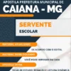 Apostila Servente Escolar Pref Caiana MG 2023