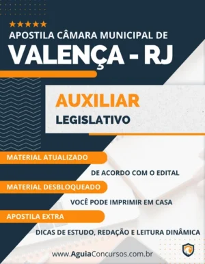 Apostila Auxiliar Legislativo Câmara Valença RJ 2023