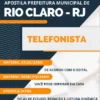 Apostila Telefonista Pref Rio Claro RJ 2023