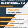 Apostila Auxiliar Serviços Gerais Pref Barreirinha AM 2023