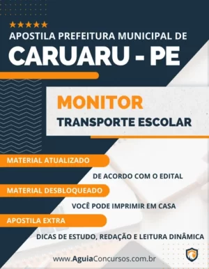 Apostila Monitor Transporte Escolar Pref Caruaru PE 2023