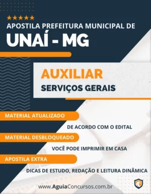 Apostila Auxiliar Serviços Gerais Pref Unaí MG 2023