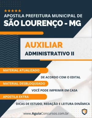 Apostila Auxiliar Administrativo Pref São Lourenço MG 2023