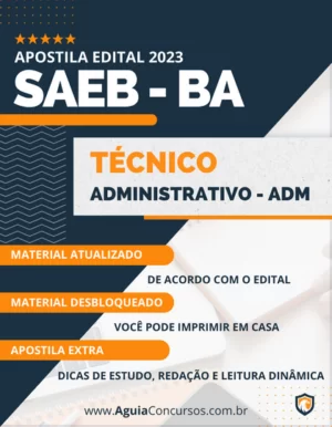 Apostila Técnico Administrativo SAEB BA 2023