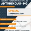 Apostila Oficial Administrativo Pref Antônio Dias MG 2023