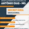 Apostila Secretária Educacional Pref Antônio Dias MG 2023