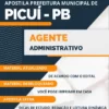 Apostila Agente Administrativo Pref Picuí PB 2023