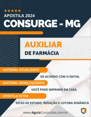 Apostila Auxiliar Farmácia CONSURGE MG 2024