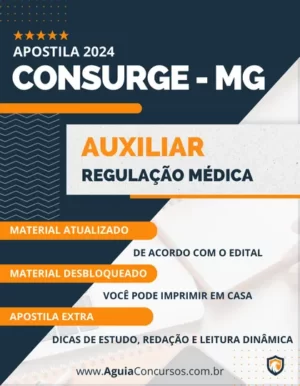 Apostila Auxiliar Regulação Médica CONSURGE MG 2024