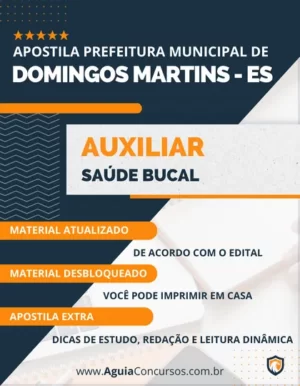 Apostila Auxiliar Saúde Bucal Pref Domingos Martins ES 2023