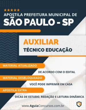 Apostila Auxiliar Técnico Educação Pref São Paulo SP 2023