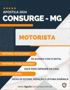 Apostila Motorista Concurso CONSURGE MG 2024