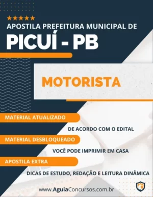Apostila Motorista Concurso Pref Picuí PB 2023