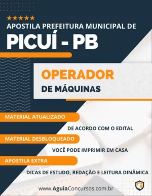 Apostila Operador Máquinas Pref Picuí PB 2023