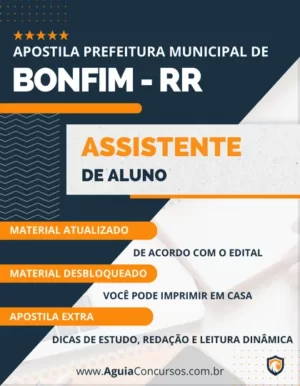 Apostila Assistente de Aluno Prefeitura de Bonfim RR 2024